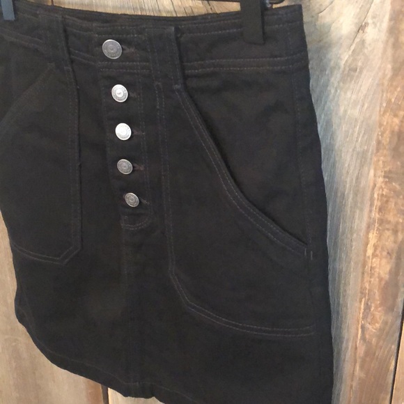 Hollister Ultra High Rise Black Button Fly Skirt 3 - Picture 2 of 15